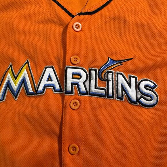 Florida Marlins JOSE REYES Orange Home Jersey Youth Large MAJESTIC MLB Authentic - Picture 2 of 7